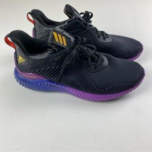 Mens Adidas Alphabounce Core Black Shock Purple Running Sneakers Shoes Size 7